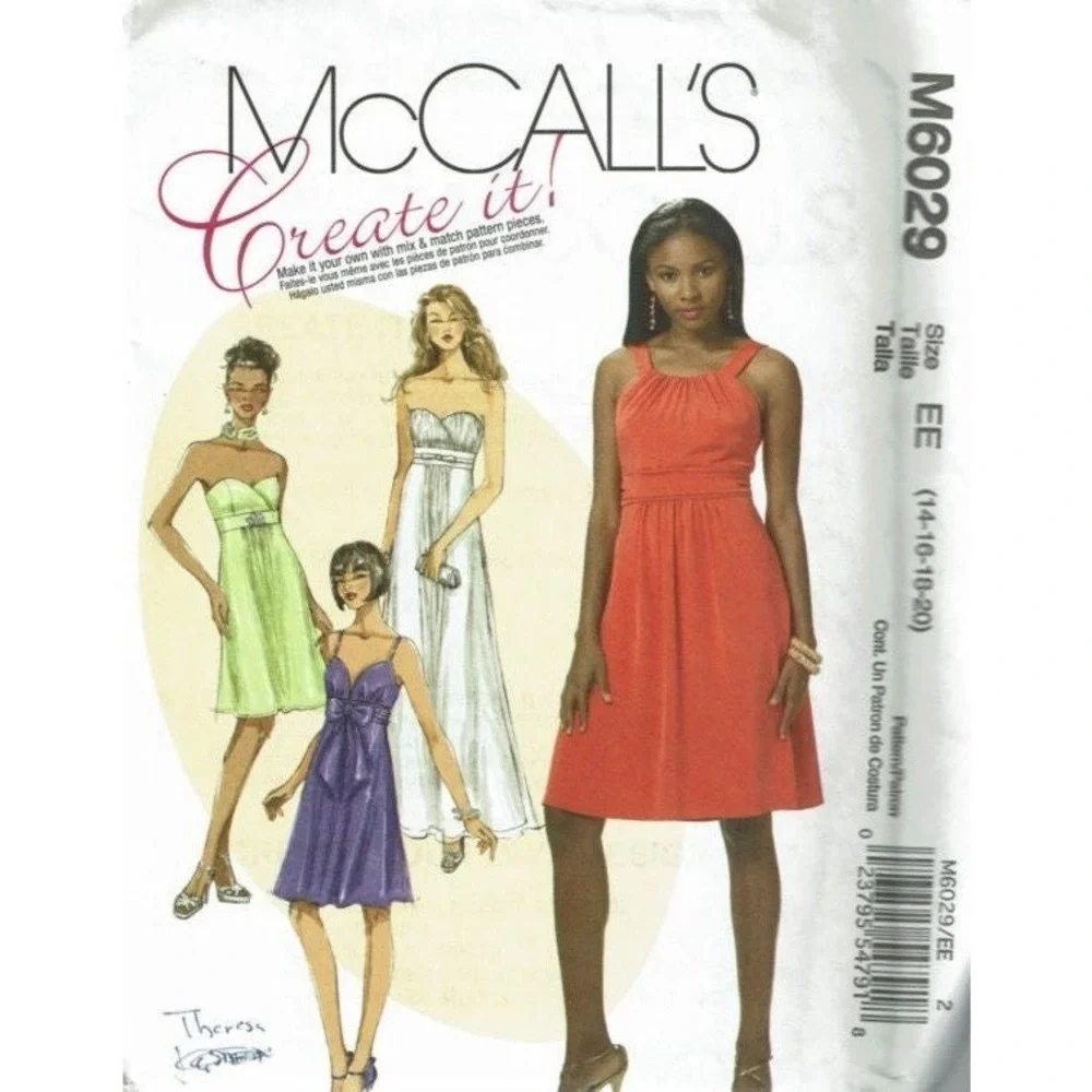 McCalls Sewing Pattern 6029 Dress Semi Formal Misses Size 14-20